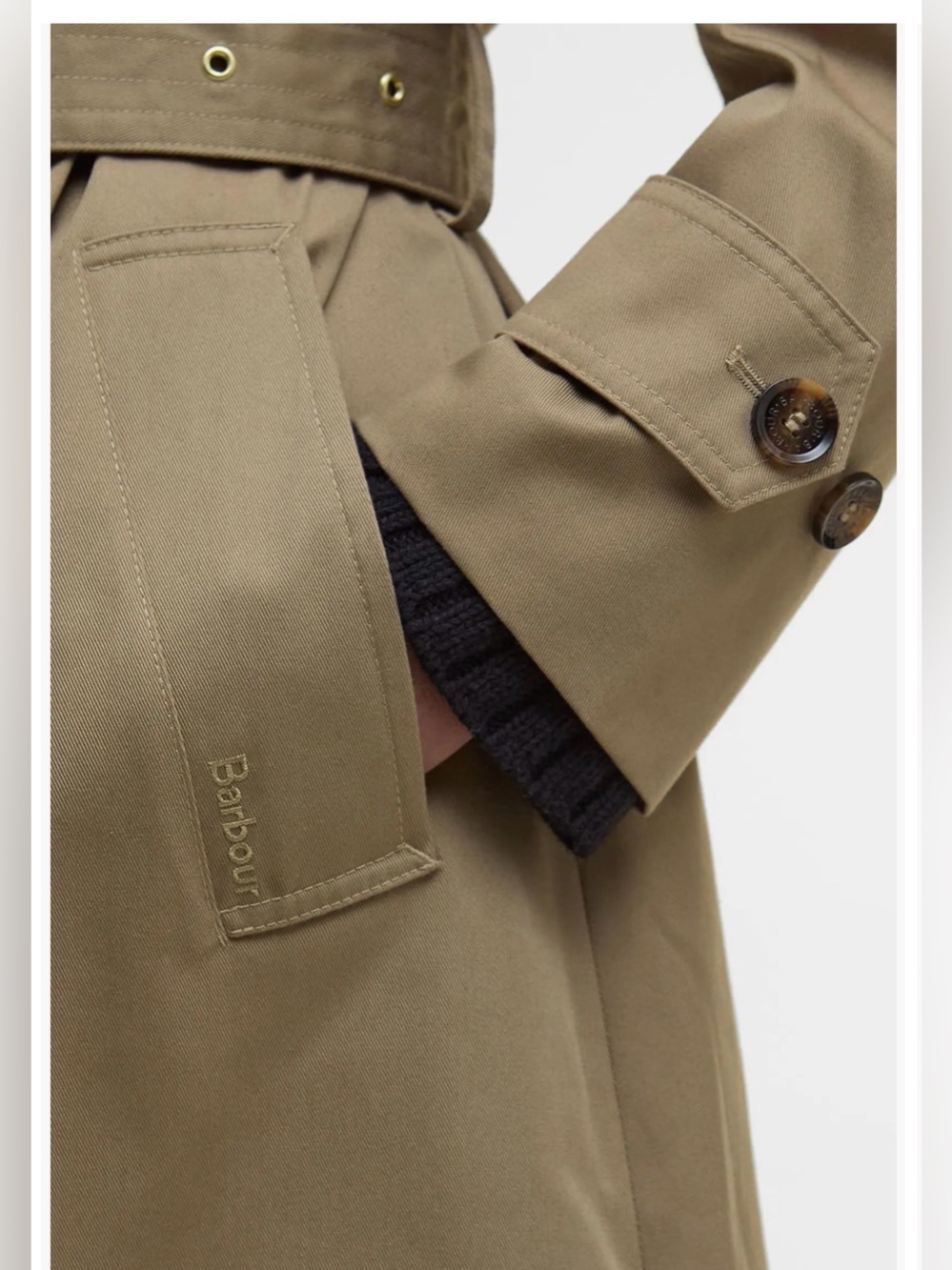 Barbour Aoife Belted Water Resistant Trench Coat - Picture 7 of 13